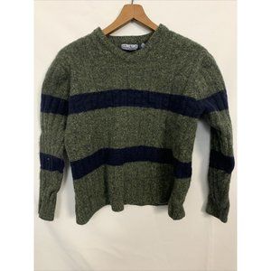 Structure Womens Pure lambs Wool Vintage v neck striped pullover